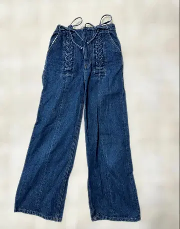 MOUSSY 슬림 레이스업 디자인 와이드 팬츠 청바지 사이즈 1