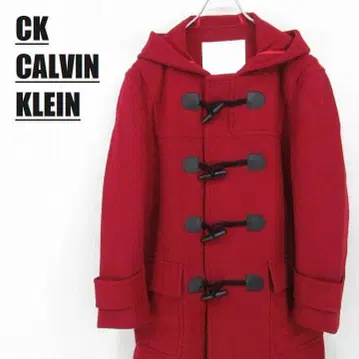 CK CALVIN KLEIN 더플 코트 롱 기장 멜톤 36 레드