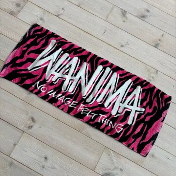 WANIMA 페이스 타월 핑크 제브라 패턴