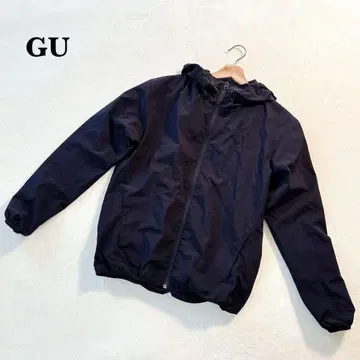 지유 GU 후드 부착 나일론 자켓 S 블랙 스포츠 웨어