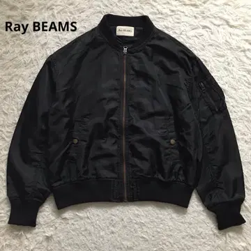 Ray BEAMS 얇은 소재 플라이트 자켓 여성용 루즈한 사이즈 블랙