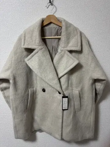 샤기 간이 침대 화이트 깔끔한 캐주얼 미들 기장 울 혼방 선착순