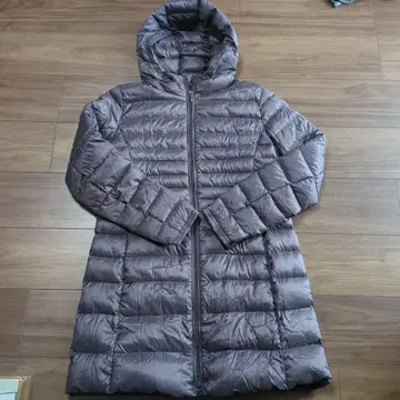 UNIQLO 다크 브라운 후드 부착 롱 코트