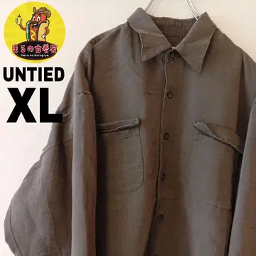 USA 구제 의류 UNTIED 긴팔 버튼 셔츠 XL 카키