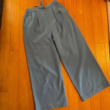 [ 미사용품 ] 스카이블루 와이드 팬츠 허리밴딩 사이즈 표기 38