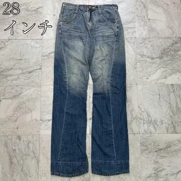 레어 EVIS 데님 28인치 블루 빈티지 버클백 카모메