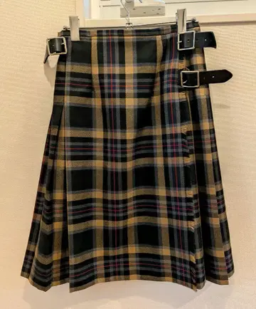 오닐 오브 더린 체크 퀼트 스커트 플리츠 스커트 베이지