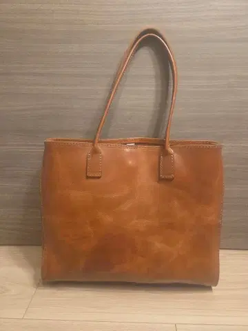 브라운 가죽 토트백