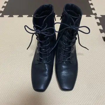 블랙 부츠 중간 힐 L 사이즈