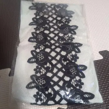 장식용 깃 레이스 화이트 블랙 크레이프 원단 폴리에스테르 폴리