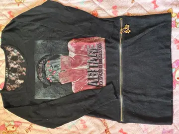 블랙 긴팔 원피스 레이스 옷깃