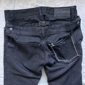 John Galliano double waist coated denim