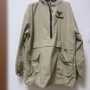 hummel 후드 부착 베이지 나일론 자켓 남성용 L