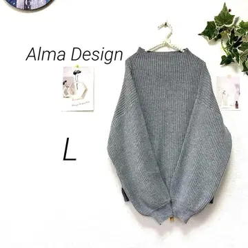 8338-2 Alma Design 하이넥 니트 스웨터 L 무지