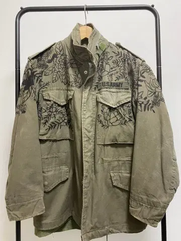 U.S. ARMY M-65 자켓 핸드 페인트 빈티지 M