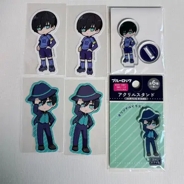 블루 록 100엔샵 다이소 세리아 아크릴 스탠드 스티커 린
