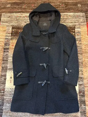 23구 트위드 더플 코트 버진 울 이탈리아제 M