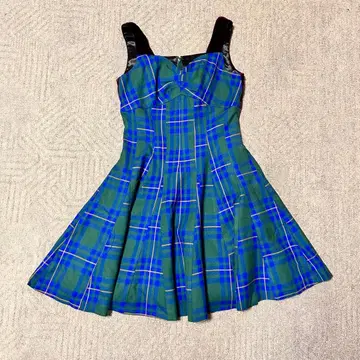 로이스크레용 파니에 포함 체크 플레어 원피스