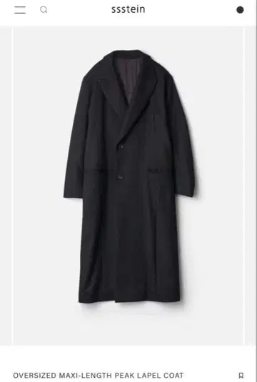ssstein 맥시 롱 피크 라펠 코트