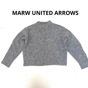 그레이 니트 스웨터 긴팔 알파카