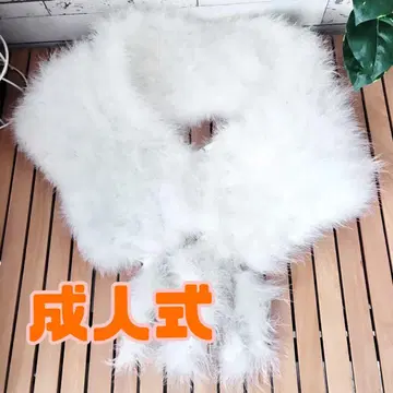 귀여운 반짝이 성인식 숄 화이트 페더 숄