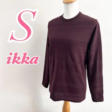 IKKA LOUNGE 브라운 롱 T셔츠 S 크루넥 보더