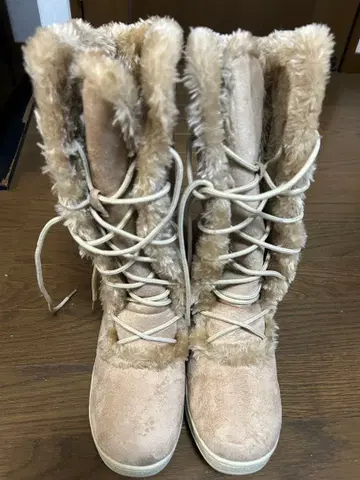 미사용 무톤 부츠 레이스업