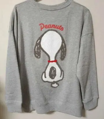 택 포함 미사용품 스누피 맨투맨 트레이닝복 백 프린트 자수