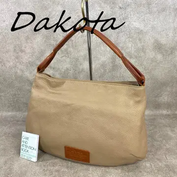 [ 미사용 ] DAKOTA 다코타 소가죽 원 핸들 숄더백 베이지