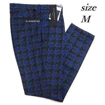 새상품 세인트 앤드류스 라메 자카드 팬츠 정가 39,600엔 파랑 M