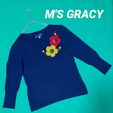 인기 엠즈 그레이시 까멜리아 라이트 네이비 스웨터 M