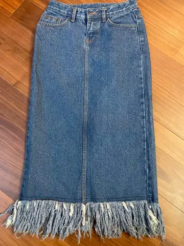 Blu:conic 프린지 롱 데님 스커트 26(S)