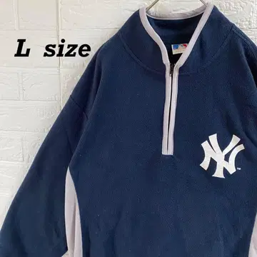 MLB 양키스 하프 지퍼 플리스 블루종