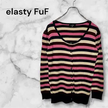 엘라스티프 스트라이프 니트 가디건 M 사이즈 레귤러 기장 긴팔