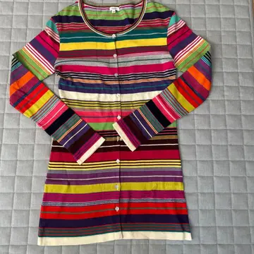 Mia Zi 컬러풀 스트라이프 가디건 38