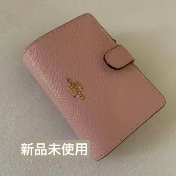 핑크 가죽 이단 접이식 지갑