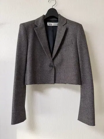 ZARA 크롭 기장 자켓 브라운