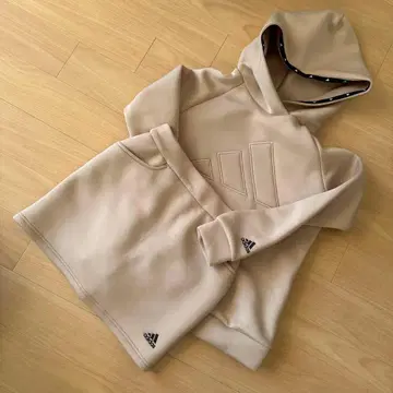 adidas 셋업 베이지 후드 부착 스웨터