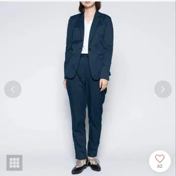 WWS 워크웨어 수트 상하의 세트 스트레이트 팬츠 네이비 여성용