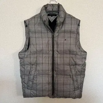 TOMMY HILFIGER 체크 무늬 다운 베스트 S