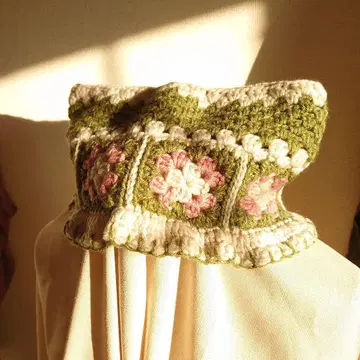 핸드메이드 그라니 스퀘어 고양이 귀 비니 니트 모자