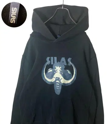SILAS 사이러스 빅맘모스 프린트 차콜 후드 맨투맨