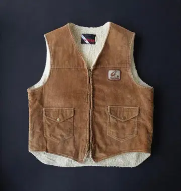 70년대 빈티지 USA제 보아 안감 코듀로이 베스트 XL 와펜