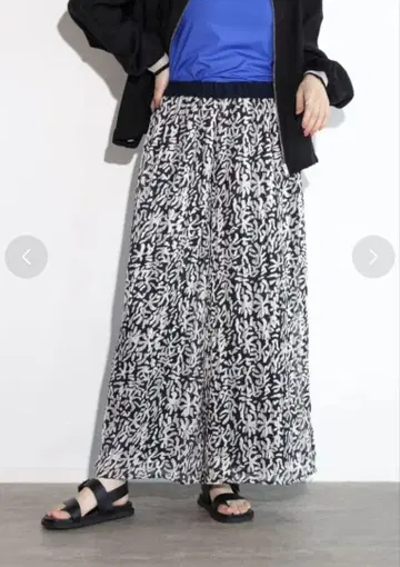 RADIATE 뉴앙스 패턴 시어 와이드 팬츠 다크 네이비