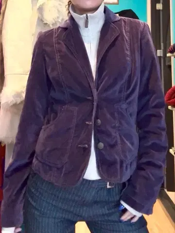퍼플 벨로아 테일러드 자켓