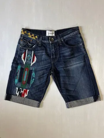 ENERGIE 에너지 자수 데님 하프 팬츠 29