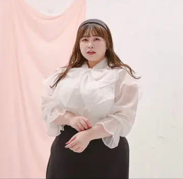 보타이 블라우스 머메이드 스커트