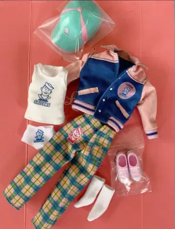 미사용 레트로 리카짱 세일러 바시티 자켓 패션 리카짱 의류 갈아입히기