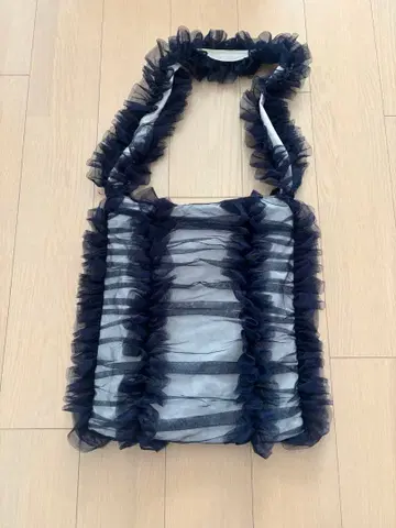 un/neu 네이비 튤 숄더백