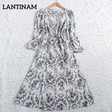 란티남 로즈 가든 드레스 원피스 꽃무늬 A라인 프리 사이즈